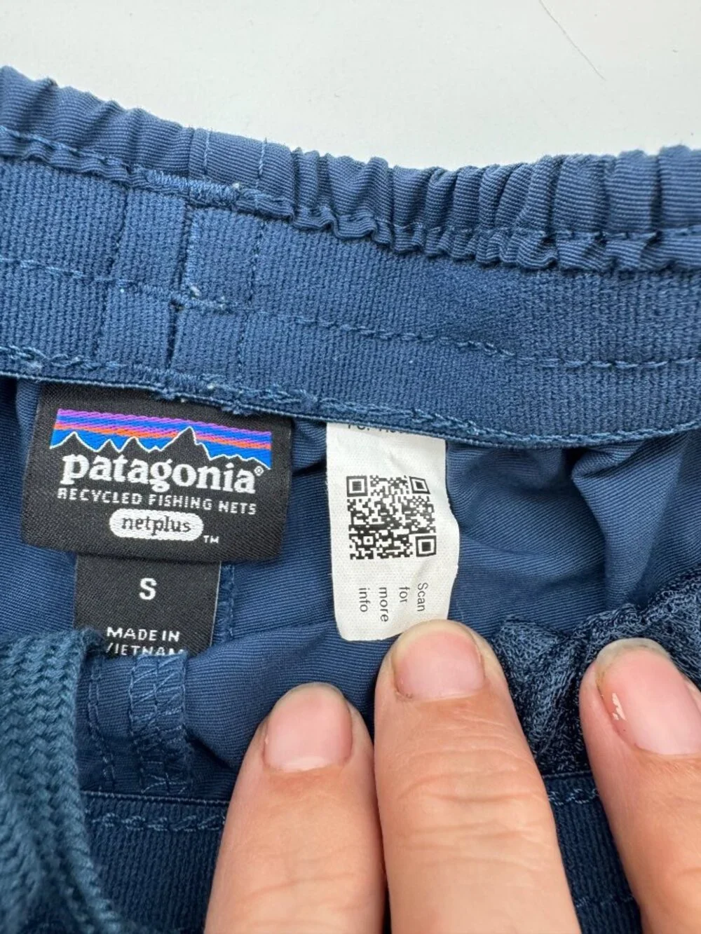 Patagonia Baggies Shorts Navy Elastic Waist Size S - Picture 6 of 9